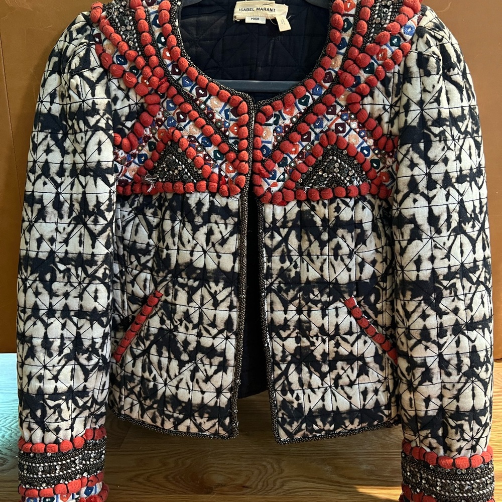 Isabel Marant pour H&M Black and Red Nordic Knit Blazer